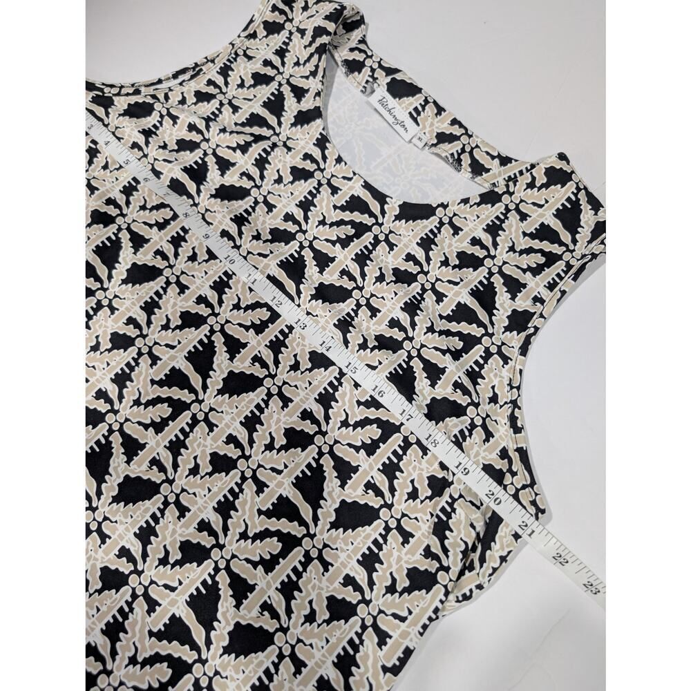 Patchington Top Womens XL Black‎ Palm Print Tank Beach Resortwear - Picture 7 of 8